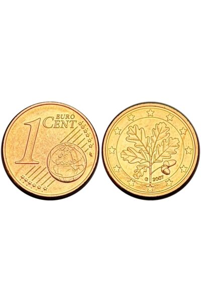 Almanya 2007 Yılı 1 Euro Cent Koleksiyon Para Çil ( UNC )