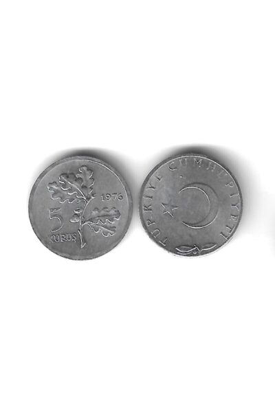1976 Yılı Tedavül Alüminyum 5 Kuruş Çil