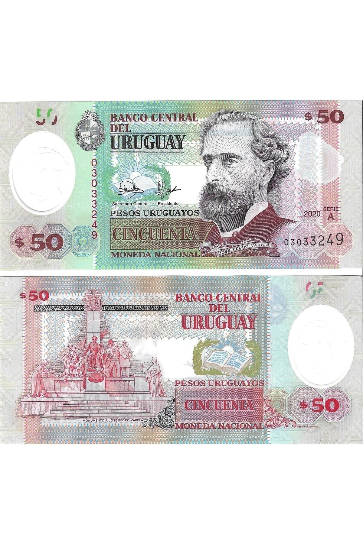 Uruguay 2020 Yılı 50 Pesos Yabancı Kağıt Para ÇİL (Unc) Koleksiyon Para