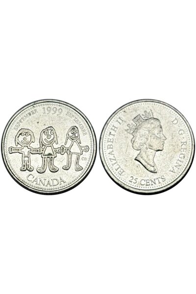 Kanada 1999 Yılı Eylül 1999 Bir Çocuğun Gözünden Kanada Hatıra 25 Cent Koleksiyon Para