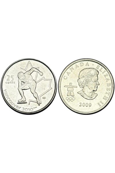 Kanada 2010 Yılı Kış Oyunları Vancouver Buz Kızağı Hokeyi 25 Cent Koleksiyon Para