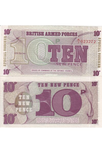 İngiltere 1972 Yılı 10 Yeni Pence Ordu Parası Yabancı Kağıt Para ÇİL (Unc) Koleksiyon Para