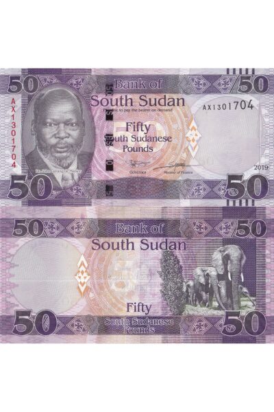 Güney Sudan 2019 Yılı 50 Pound Yabancı Kağıt Para Çil ( UNC ) Koleksiyon Para