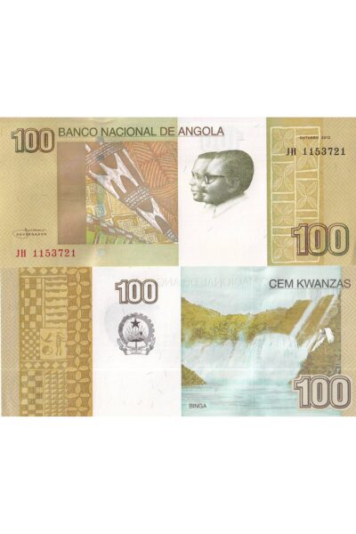 Angola 2012 Yılı 100 Kwanzas Yabancı Kağıt Para Çil ( UNC ) Koleksiyon Para