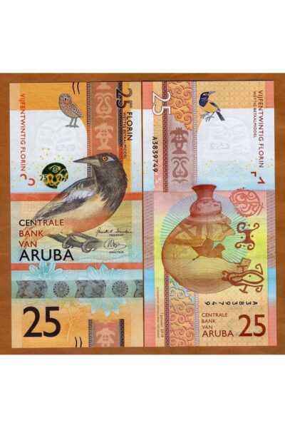 Aruba 2019 Yılı 25 Gulden Yabancı Kağıt Para Çil ( UNC ) Koleksiyon Para