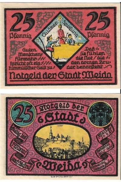 Almanya 25 Pfenning (Notgeld) Yabancı Kağıt Para Çil (Unc) Koleksiyon Para